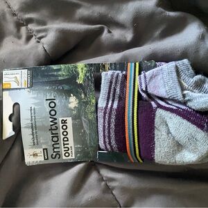 Goodfellow & Co Purple and Gray Striped Athletic Socks